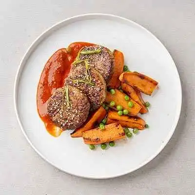 Fish Cakes With Peas & Sweet Potatoes